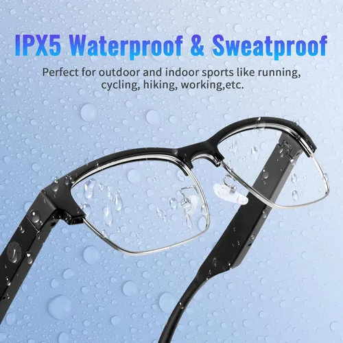 Vista 13 de Lentes inteligentes para mujeres y hombres, audio Bluetooth de oreja abierta