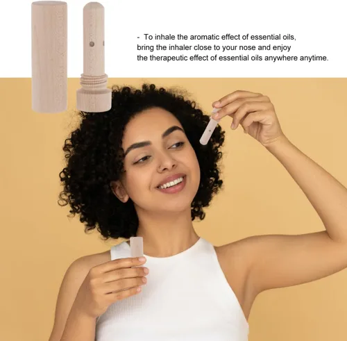 Vista 6 de Scent Nasal Aceite Esencial Portátil Aromaterapia Stick 2.79in para alivio y aire refrescante