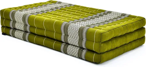 Vista 26 de Leewadee - Colchón tailandés plegable grande, 82 x 46 x 3 pulgadas, cama de invitados, cama triple plegable, cojín de masaje tailandés TV asiento