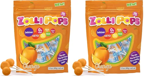 Vista 9 de Zolli Drops - Caramelos sin azúcar con xilitol, paletas sin colorantes, aptos para dieta cetogénica y diabética, golosinas aprobadas por dentistas