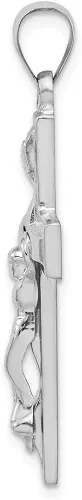 Vista 2 de Colgante de cruz latina INRI de plata de ley 925 maciza, 1.575in x 0.787in, regalos de joyería para mujeres, esposa, mamá, regalos para hombres