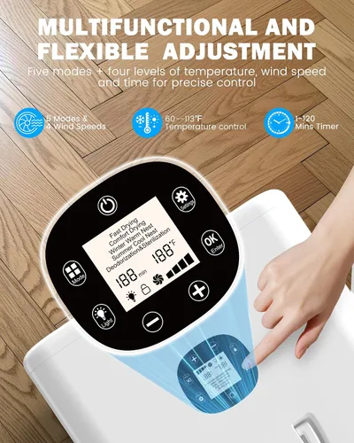 Vista 6 de PETNF - Caja secadora para mascotas para gatos y perros pequeños, cámara de secado automático de 70 litros con funcionamiento silencioso, flujo