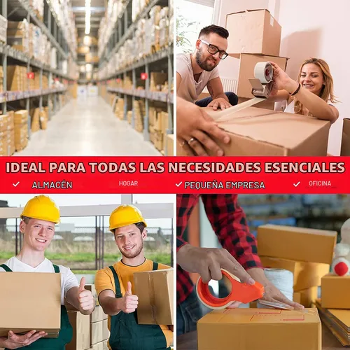 Vista 6 de Cinta de embalaje (18 rollos), 2.7 mil, cinta de embalaje resistente para envío y sellado en movimiento, 1.88 pulgadas x 60 yardas por rollo, total