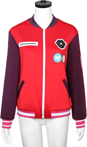 Vista 2 de FirstCos Wonder Egg Priority Kawai Rika - Sudadera con capucha para cosplay, diseño de girasoles rojos