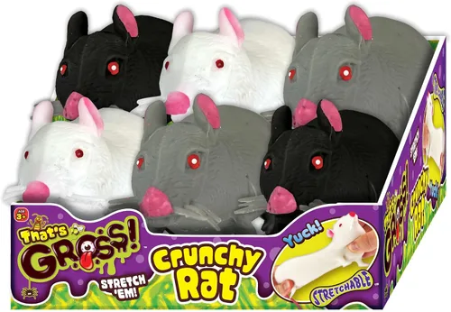 Vista 7 de JA-RU Juguete de rata crujiente y gruesa (paquete de 1) juguete de ratón elástico, blando y asqueroso. Juguete aterrador de Halloween para niños.