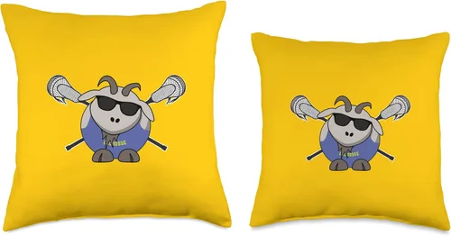 Vista 3 de Funny Goat Lacrosse Merch Funny Goat Lacrosse - Almohada de lacrosse, 16 x 16 pulgadas, multicolor