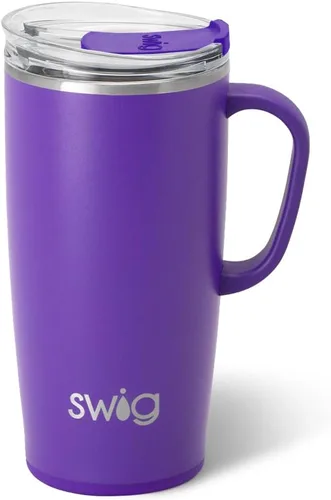 Vista 10 de Swig Life - Taza de viaje de 18 onzas, vaso con aislamiento con asa y tapa, apto para portavasos, apto para lavavajillas, de acero inoxidable, taza