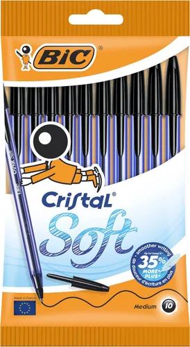 Vista 6 de BIC 921263 Cristal Soft Bolígrafo No Retráctil Negro Caja de 50
