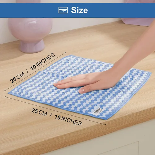 Vista 8 de JOYMOOP Paquete de 108 paños de limpieza de microfibra, toallas de cocina reutilizables de 10 x 10 pulgadas, trapos de limpieza sin pelusas, paños