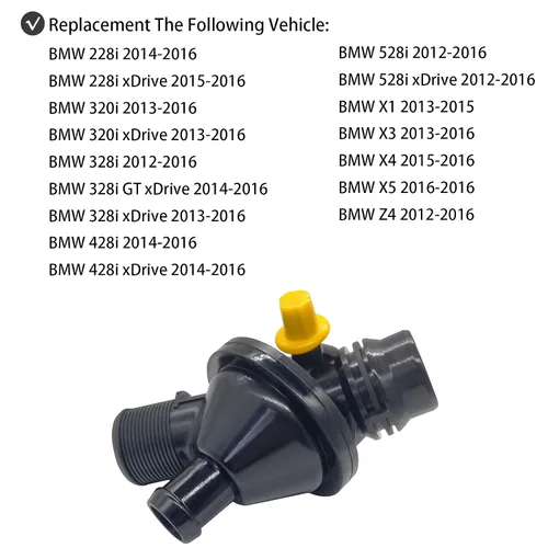 Vista 3 de Conjunto de carcasa del termostato del refrigerante del motor con sensores para BMW 228i 320i 328i 428i 528i X1 X3 X4 X5 Z4 N20 2.0L Reemplazar