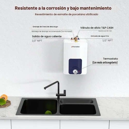 Vista 4 de ThermoMate Calentador de agua eléctrico con certificación UL, ES150B, punto