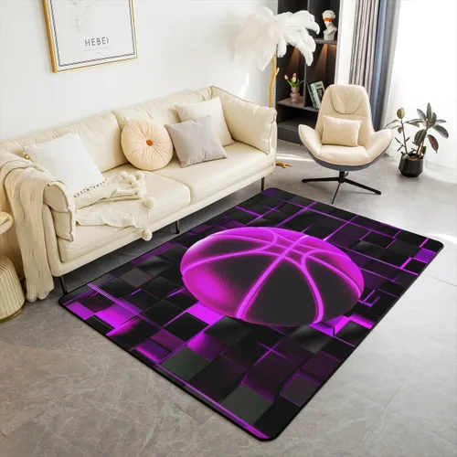 Vista 25 de Erosebridal Tapete de fútbol para interiores de 3 x 5 pulgadas, alfombra de fútbol neón para niños, adolescentes, hombres, brillantes, geométricas