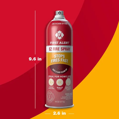 Vista 3 de First Alert EZ AF400-2 - Aerosol de extinción para incendios en aerosol, paquete de 2, ROJO