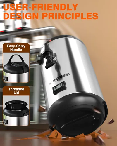 Vista 6 de WantJoin Dispensador de bebidas de calefacción eléctrica, urna de agua caliente y fría para 75 tazas, dispensador de bebidas calientes de acero