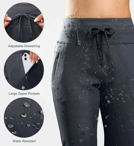 Vista 44 de G Gradual Pantalones deportivos con forro polar para mujer, de cintura alta, resistentes al agua, térmicos, para invierno, correr, senderismo