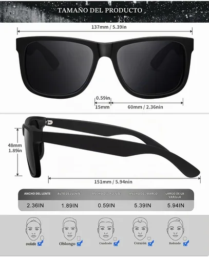 Vista 5 de KALIYADI Sunglasses Men Polarized Sun glasses for Mens Womens Classic Matte Black Frame UV Protection 3pack negro + negro + amarillo + amarillo