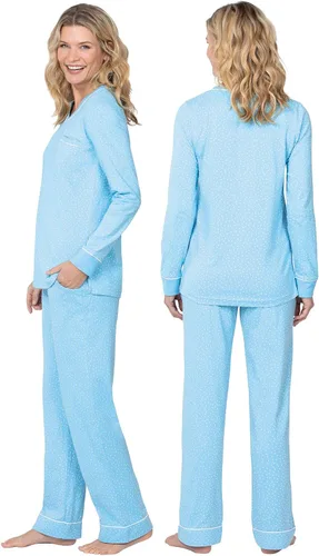 Vista 52 de PajamaGram Pijamas para mujer - Conjuntos de pijamas para mujer, camiseta sin botones, 100% algodón