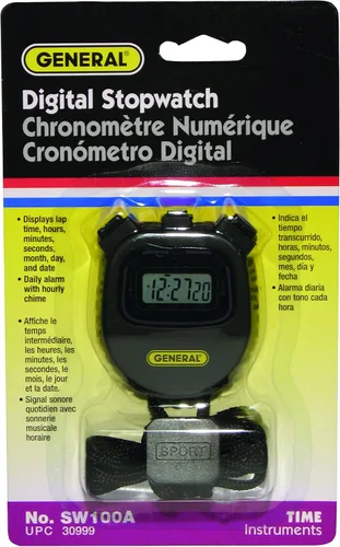 Vista 2 de General Tools SW100A - Cronómetro negro multifunción, 1 línea