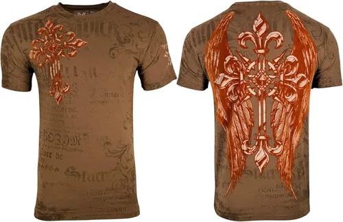 Vista 16 de Xtreme Couture by Affliction Camiseta para hombre, diseño gráfico Gris oscuro (leyenda)