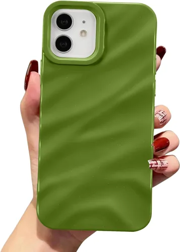 Vista 75 de QLTYPRI Funda compatible con iPhone 11, bonita funda con patrón de ondas de agua para niñas y mujeres, delgada, satinada, brillante, suave, de Beige