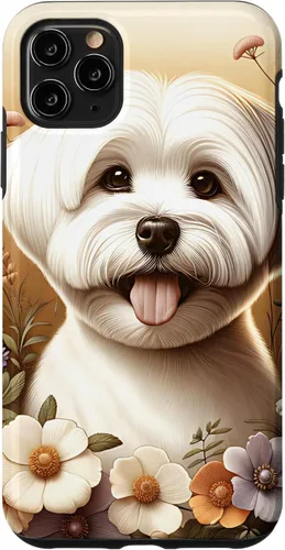 Vista 13 de Maltese Dog Summer Wildflowers Artwork Case for iPhone 17