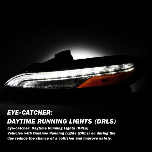 Vista 3 de JSBOYAT Compatible con 2014-2018 Jeep Cherokee Luz LED DRL de estacionamiento Señal de giro estilo OE Faros LED DRL cromados para parachoques Señal