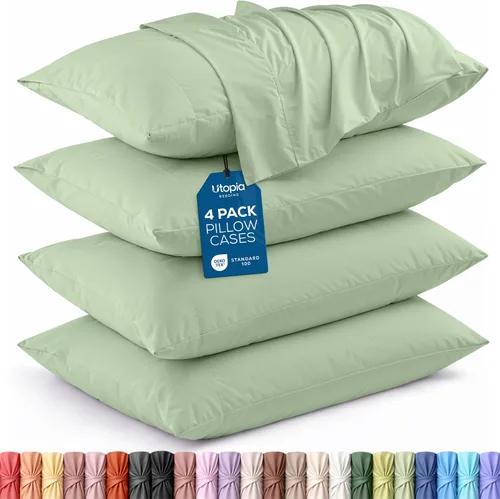Vista 28 de Utopia Bedding - Juego de 2 fundas de almohada tamaño estándar, con cierre de sobre, tela de microfibra cepillada suave, resistentes al encogimiento