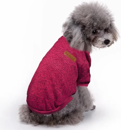 Vista 13 de Ropa para mascotas, suéter suave, cálido y grueso, suéter de invierno para perros (talla S, color rosa) Jecikelon pullover pet apparel for dogs