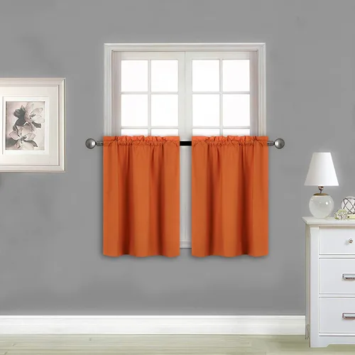 Vista 15 de Better Home Style - Cortina aislante para ventana, 2 paneles, 100% opaca, paneles cortos para cocina, baño o cualquier ventana pequeña