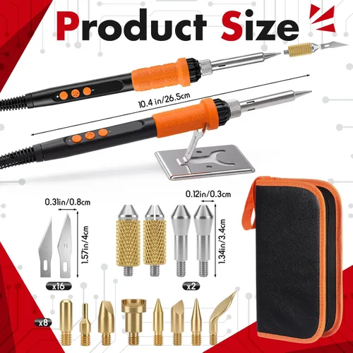 Vista 3 de ZeahVeyora Cortador de plástico eléctrico del cortador de la espuma del cuchillo caliente de 31 PC para DIY