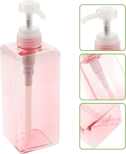Vista 6 de Zerodeko 1 botella vacía de 22.0 fl oz botella cuadrada con bomba dispensadora de botella recargable para lavado facial champú jabón de manos