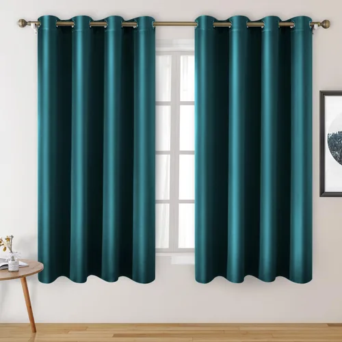 Vista 27 de HOMEIDEAS 2 paneles de cortina de seda sintética, cortinas opacas para dormitorio