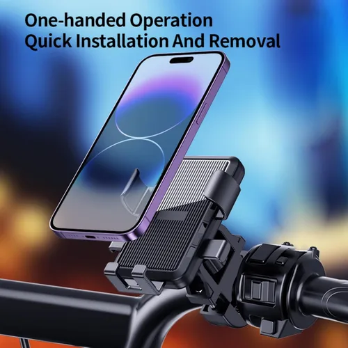 Vista 3 de Soporte para teléfono de bicicleta, abrazadera para manillar de motocicleta, clip de teléfono para scooter para iPhone 16 15 Pro Max/Plus, 14 Pro