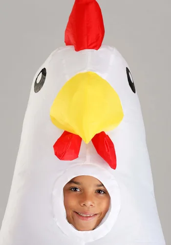 Vista 4 de Disfraz Inflable de Pollo para Niños Multicolor
