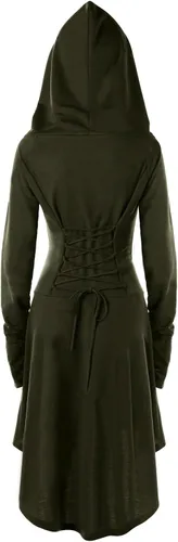 Vista 2 de Disfraz de capa renacentista Gemijack con capucha para mujer, de meter, vestido largo con capucha