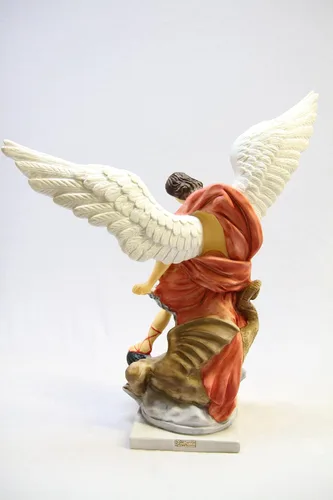 Vista 7 de Colección Vittoria de 16 pulgadas, estatua católica italiana de San Miguel Arcángel, figura de protección religiosa, hecha en Italia, pintada a mano