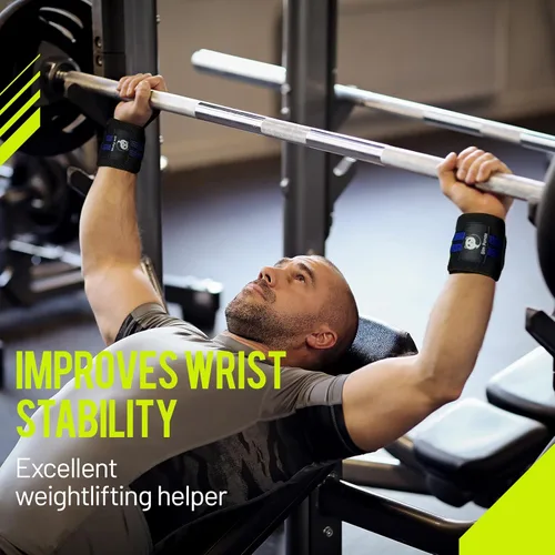 Vista 5 de Wrist Wraps for Powerlifting & Weightlifting - Adjustable 18" Straps with Thumb Loops Heavy Duty Wrist Support for Deadlift, Bench Press, Squats