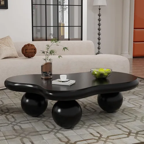 Vista 9 de Mesas de centro en forma de nube, mesa de centro irregular, mesa de centro con diseño moderno en forma de nube, mesas de centro para sala de estar
