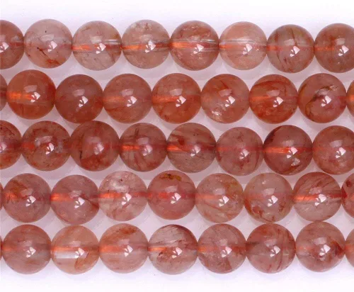 Vista 2 de Cuentas de piedras preciosas semipreciosas redondas de cuarzo cereza de grado AAA para fabricación de joyas de 15 pulgadas (0.276 in)