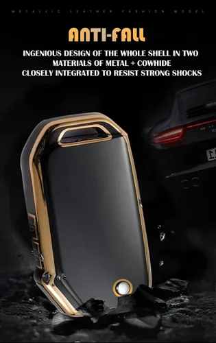 Vista 4 de Funda plegable para llave Kia Forte Cerato Soft TPU llavero llavero caja accesorios protector 3 botón, B-Negro