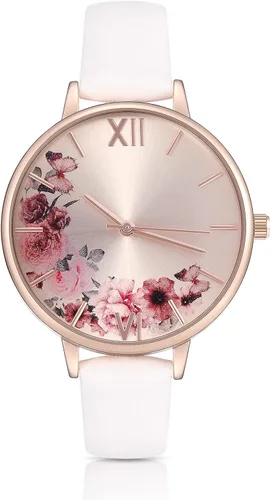Vista 13 de Relojes para mujer, correa de cuero, relojes de cuarzo de lujo, impermeables, a la moda, reloj de pulsera creativo para mujeres y señoras