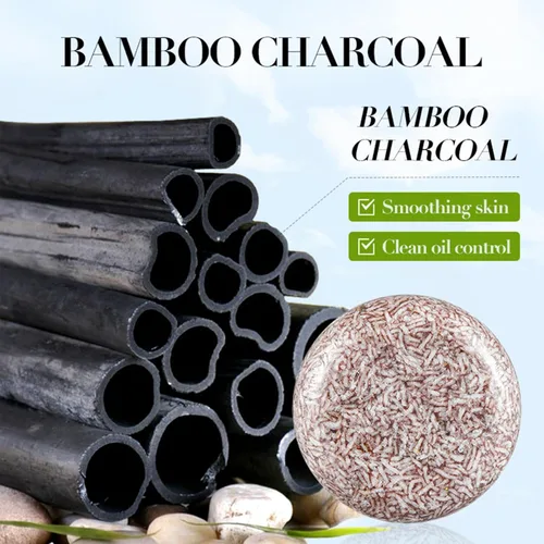 Vista 5 de Moily Barra de champú de oisturización, a base de plantas para hidratación y limpieza del cabello seco, carbón de bambú, talla única