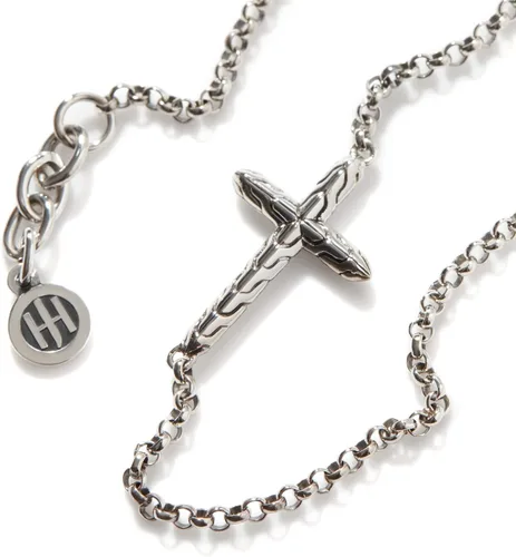 Vista 3 de John Hardy Classic Chain Collection - Pulsera de cruz, mini Rolo de plata de ley 925 de 0.079 in