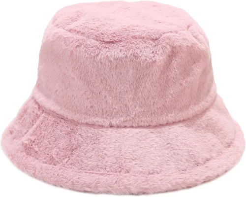 Vista 13 de Sombrero de cubo esponjoso de invierno mullido de piel peluda sombreros de pescador de piel sintética de felpa sombrero cálido para mujer
