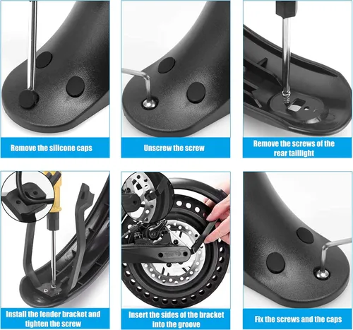 Vista 7 de Guardabarros trasero para scooter, soporte de repuesto para guardabarros, compatible con Xiaomi 1S / M365 / Pro