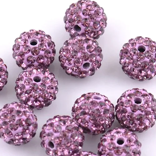 Vista 2 de Bolas de discoteca de 0.394 in de cuentas de arcilla de cristal checo Shamballa pavimenta calidad premium