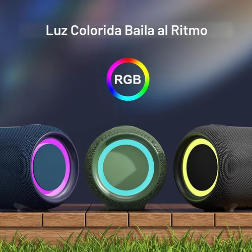 Vista 4 de Passau Altavoces Bluetooth portátiles con sonido estéreo de pico de 40 W, radiadores pasivos, graves profundos, reproducción durante todo el día