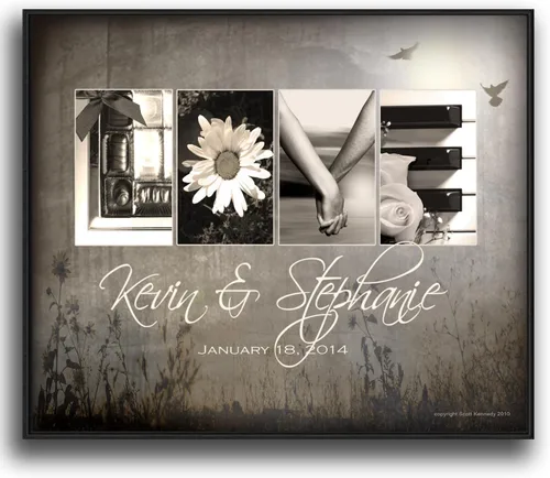 Vista 41 de Personal-Prints Stargazers - Arte romántico personalizado para pared, personalizado con tus nombres en el clásico Chevy 1954, aniversario, boda