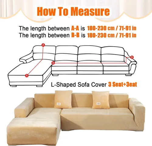 Vista 4 de Fundas de sofá modulares en forma de L, 2 fundas elásticas antideslizantes para sofá de 3 + 3 plazas, funda de sofá con fundas de almohada