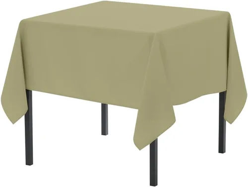 Vista 55 de Pomp - Mantel premium de poliéster con estampado abstracto de 52 x 52 pulgadas cuadradas Tela de fácil cuidado, resistente a arrugas y manchas